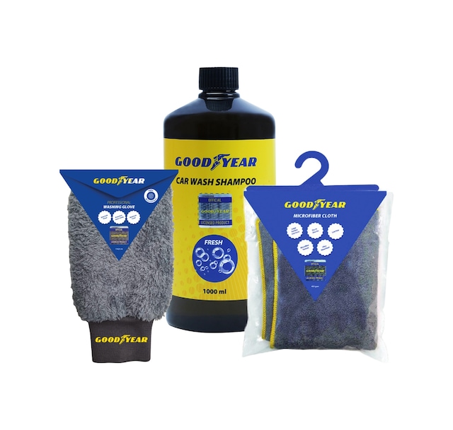 Goodyear Goodyear Oto Şampuan Mikrofiber Bez Ve Yıkama Eldiven Seti