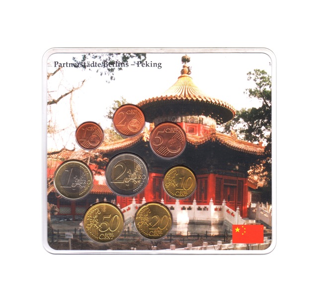 Almanya Euro Tam Set 2003 A. Berlin Kardeş Şehri Pekin. Özel Kartında Çil.
