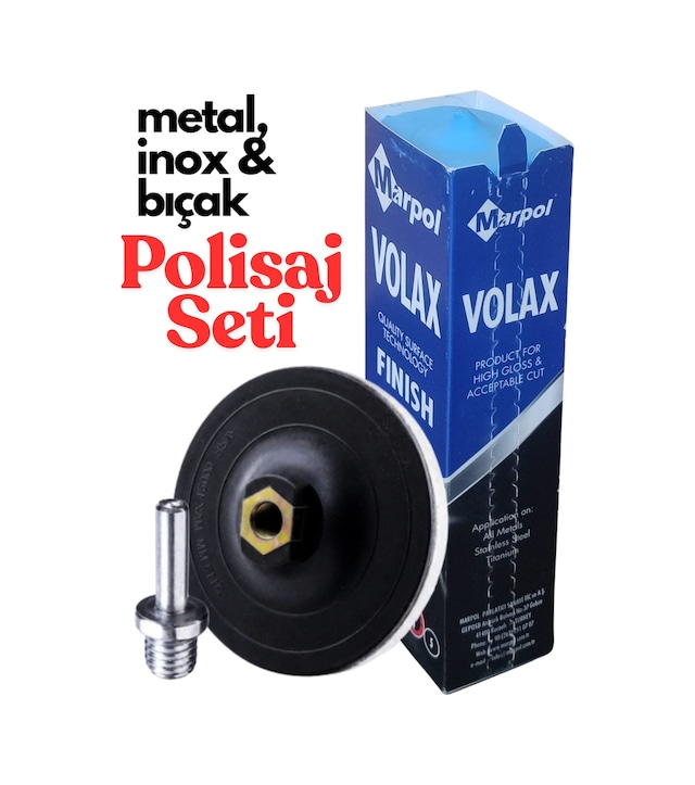 Mavi Cila Don Yağı Metal Parlatma Polisaj Seti 1 Kg + 115 Mm Polisaj Keçesi + M14 Matkap Aparatı Demir Çelik Alüminyum Bakır Parlatıcı Pasta Keçe Disk Ve Matkap Bağlantı Adaptörü Set