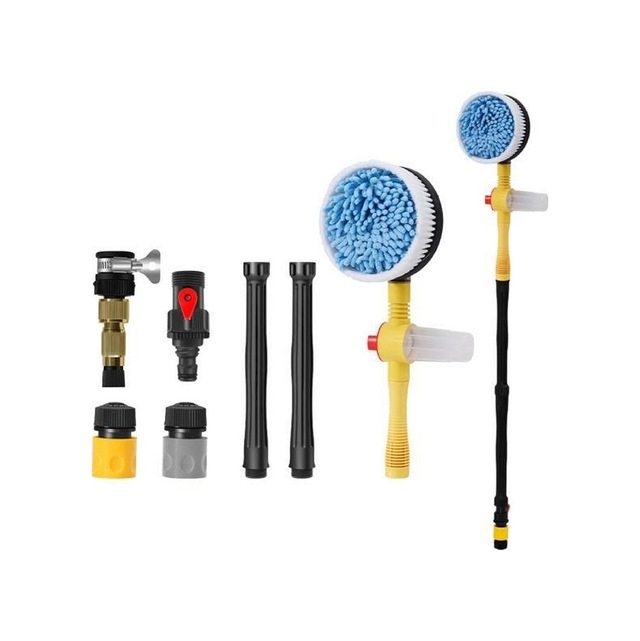 Mikrofiber Otomatik Dönen Başlıklı Araç Dış Ve Cam Yıkama Fırçası Siyah.Sarı