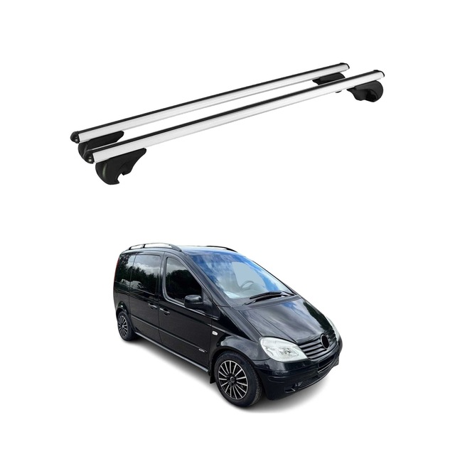 Mercedes Vaneo W414 2001-2005 Arası Uyumlu Port Bagaj Taşıyıcı Ara Atkı Alüminyum Gümüş 2 Parça