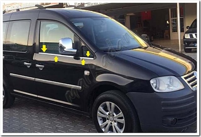 Db Chrome Vw Caddy Cam Çıtası Nikelajı 2004-2014 4 Parça P.Çelik