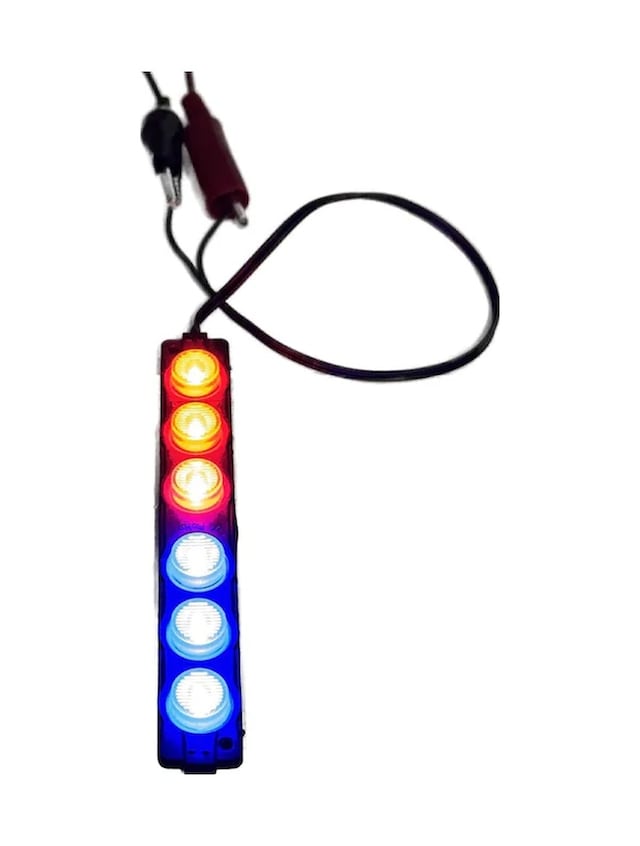 Polis Çakar Ip65 3030smd Kırmızı Mavi Flaş Strobe Işıklar Aydınlatma Oto Araba Motor Led Dc 12v 6w 220-240lm 6 Göz Led 2 Renk 136x20mm