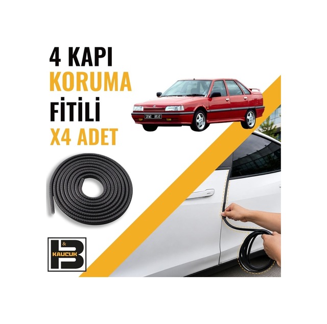 Renault Reno-21 Kapı Koruma Fitili-4 Kapı-siyah-bm2184