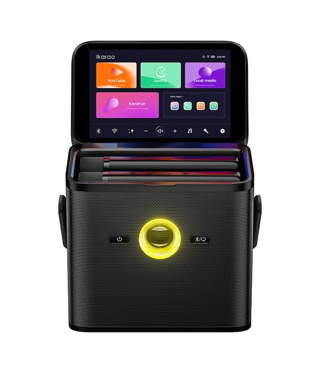 Ikarao Partybox Shell S3 80w Karaoke Bluetooth Hoparlör Seti, 7.1" Dahili Tablet, 2 Kablosuz Mikrofo