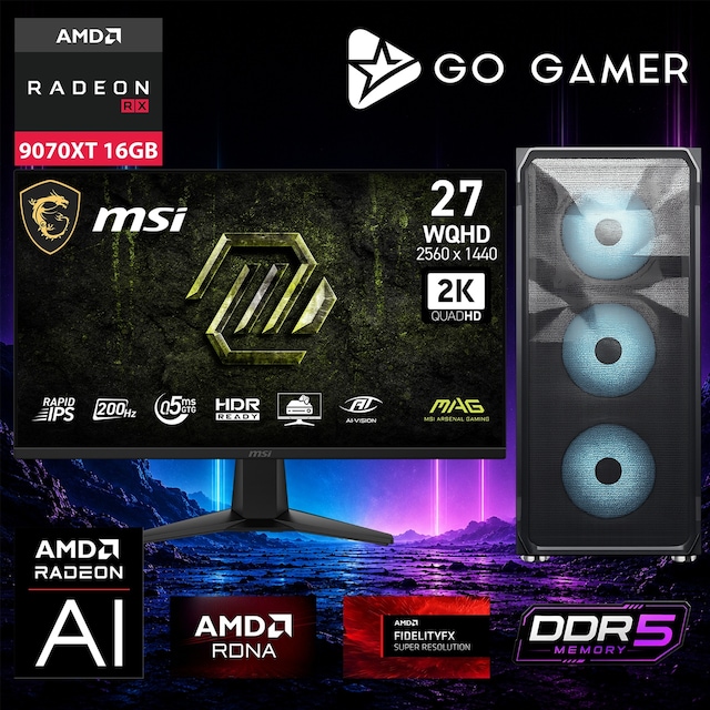 Go Gamer AE833D Ryzen 9 9900X RX 9070 XT 64GB RAM 1TB SSD