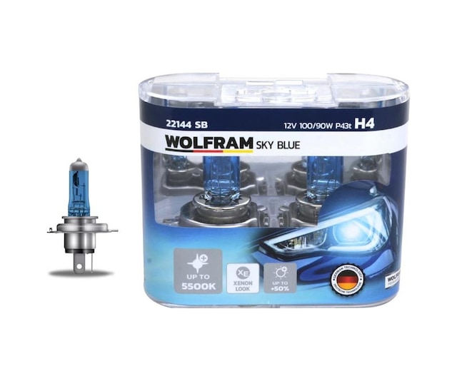 Ampul 12v H4 100/90 P43t Sky Blue Glblseme - 24 Beyaz Işık