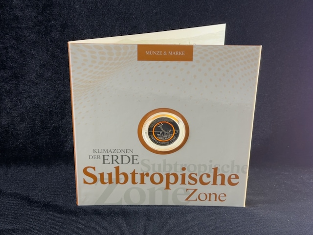 Almanya 5 Euro 2018 Subtropısche Zone Münze & Marke Özel Numısfolder Seti Pul Ve Para