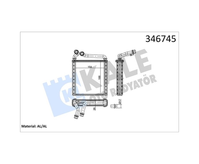 Kalorifer Radyatörü Kale 346745 Volkswagen Passat / Tiguan / Audi Q3 3c0 Oem 3c0819031a