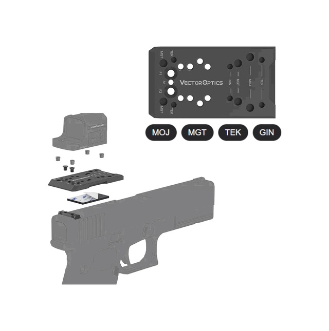 Vector Optics Glock 4-in-1 Universal Dovetail Reddot Montaj Plakası / Reddot Ayağı Scfrm-gk11