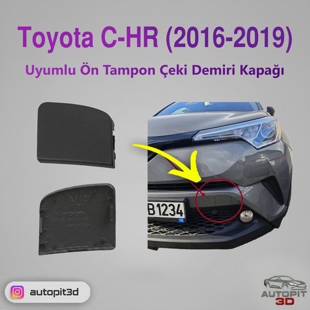 Toyota C-hr 2016-2019 Uyumlu Ön Tampon Çeki Demiri Kapağı