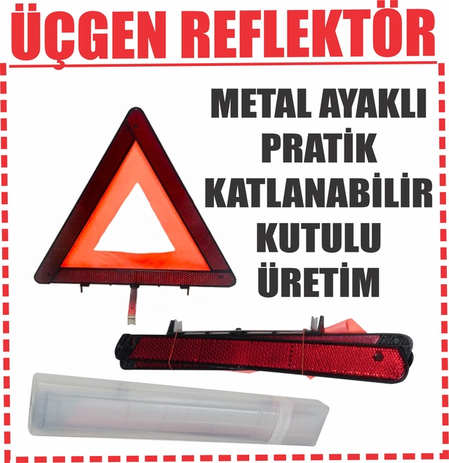Üçgen Reflektör Metal Ayaklı- Kutulu-katlanabilir 1 Adet