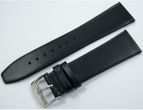 Bizon 14Mm Siyah Deri Saat Kayışı Dikişsiz Klasik Saat Kordonu Kü