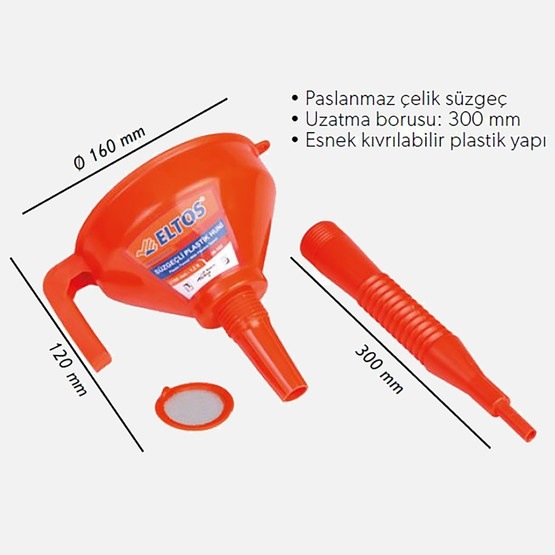 Süzgeçli Plastik Huni Esh 160