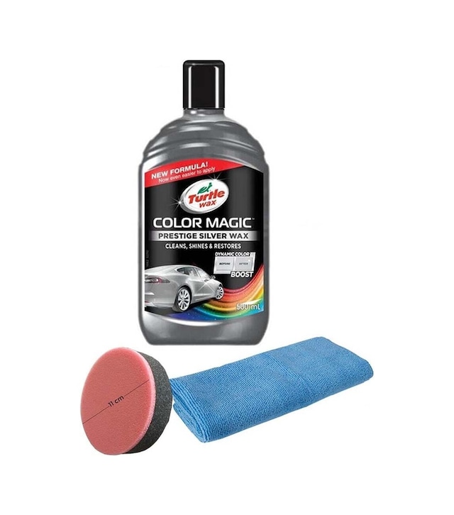 Turtle Wax Renk Yenileyici Gri Cila 500 ML + Uygulama Süngeri + 3
