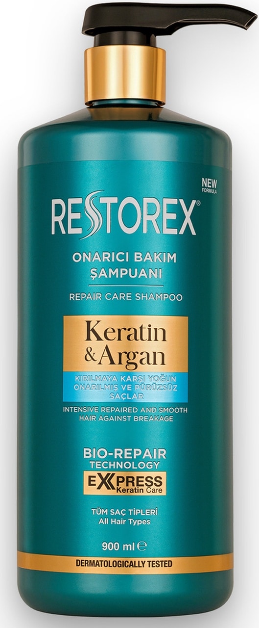 Restorex Keratin & Argan Onarıcı Saç Bakım Şampuanı 900 Ml - Yıpranmış Ve Hasar Görmüş Saçlar