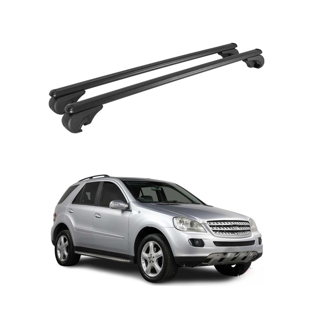 Mercedes M Serisi W166 2011-2015 Arası Uyumlu Port Bagaj Taşıyıcı Ara Atkı Alüminyum Siyah 2 Parça