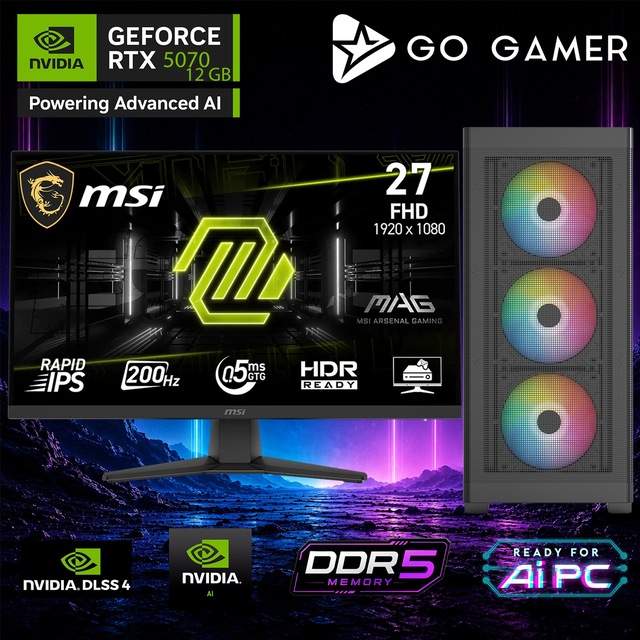 Go Gamer AE780D Ryzen 9 7900X RTX 5070 32GB RAM 1TB SSD