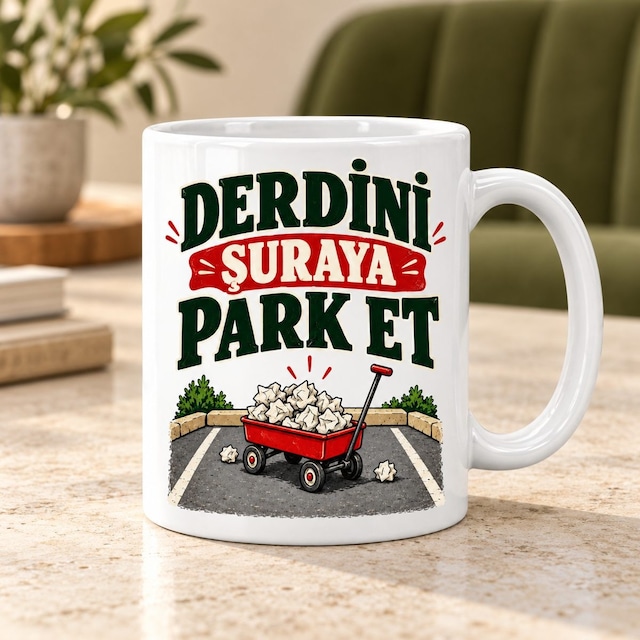 Dert Parkı Tasarımlı Porselen Kupa - Model 726