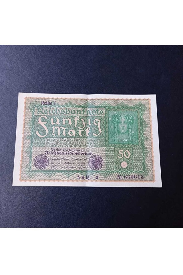 1919 Berlin 50 Mark Ca/çil Eski Yabancı Kağıt Para