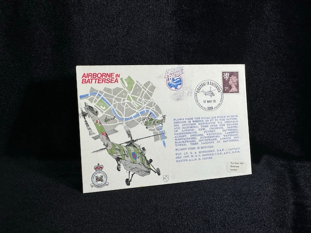 Raf İngiltere Kraliyet Hava Kuvvetleri Helikopter Temalı İlk Gün Zarfı 1978 Airborne İn Battersea Teşhir Ürün