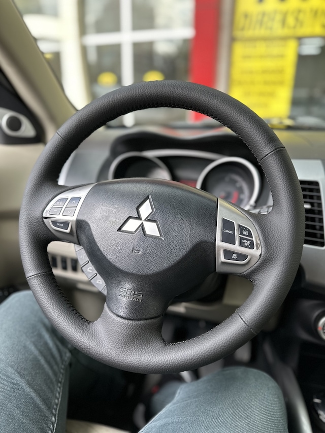Mitsubishi Lancer 2010-2012 Araca Özel Dikmeli Direksiyon Kılıfı Siyah