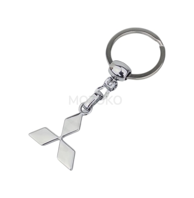 Yüksek Kaliteli Mitsubishi Logolu Metal Araç Anahtarlık, Çift Yönlü Logo, Hediyelik Araba Anahtarlık