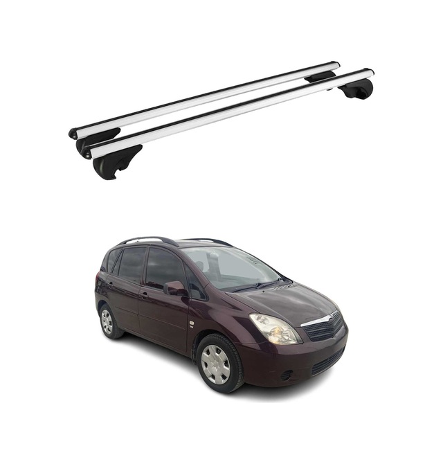 Toyota Yaris Verso 1999-2005 Arası Uyumlu Port Bagaj Taşıyıcı Ara Atkı Alüminyum Gümüş 2 Parça