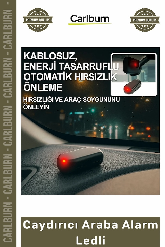 Alarm Güneş Enerjili Solar Sahte Güvenlik Uyarı Kırmızı Flaşör Işık Caydırıcı Araba Alarm Ledli