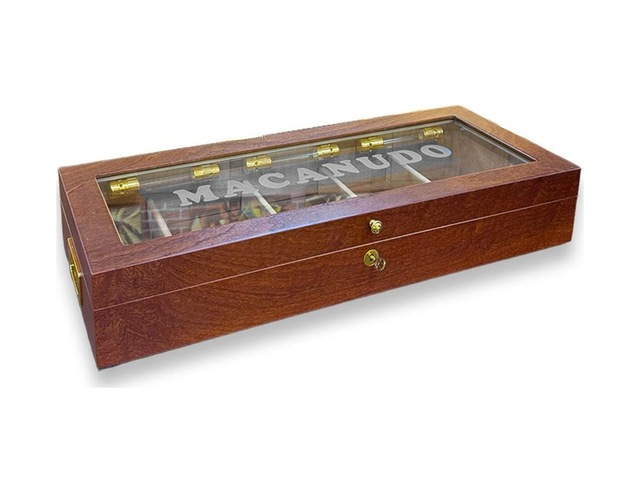 Lubinski İtaly Macanudo Camlı Humidor Puro Kutusu Kahve 200's