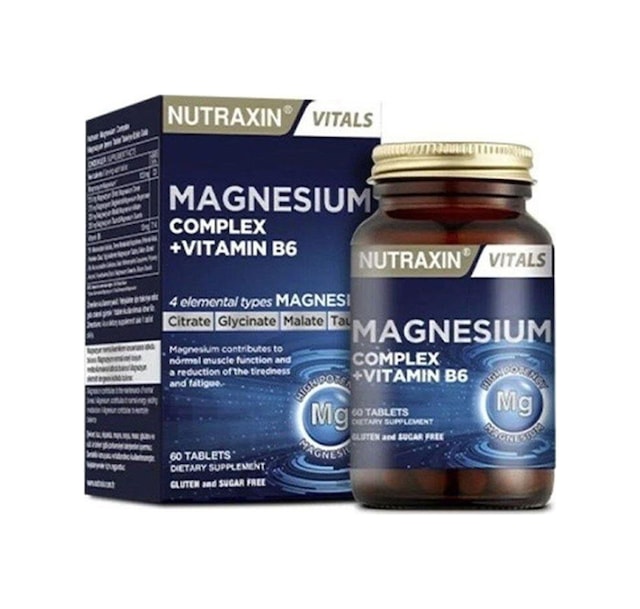 Magnesium Complex Vitamin B6 60 Tablet Sitrat Bisglisinat Malat Taurat İçeren Takviye Edici Gıda