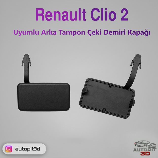 Renault Clio 2 Uyumlu Arka Tampon Çeki Demiri Kapağı