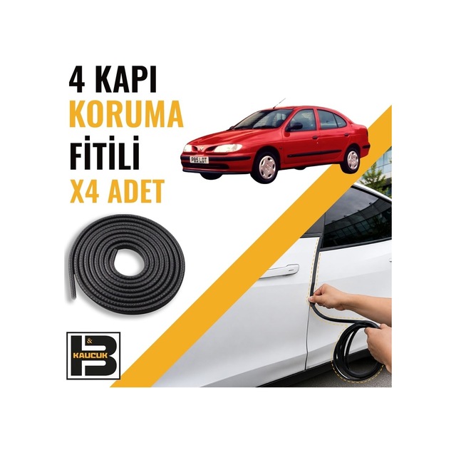 Renault Megane 1 Sedan Kapı Koruma Fitili-4 Kapı-siyah-bm2166