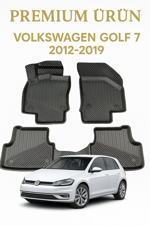 Volkswagen Golf 7 2012-2019 Uyumlu 3d Oto Paspas Premium