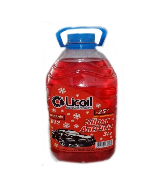 Licoil G12 Kırmızı Antifriz 3 Litre -25 Derece Pet N11.335