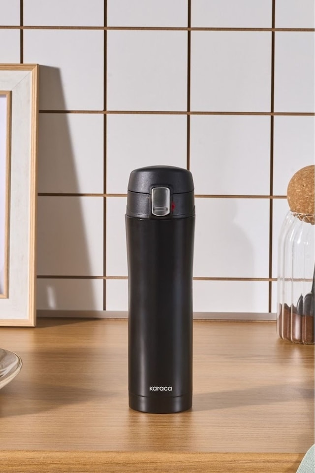 Karaca Pluton Çelik Sızdırmaz Termos Siyah 450 ml