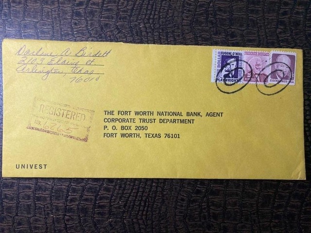 Usa Amerikan Pullu 1971 Yılında Taahhütlü Postadan Geçmiş Varış Damgalı Boş Zarf Us Registered Mail