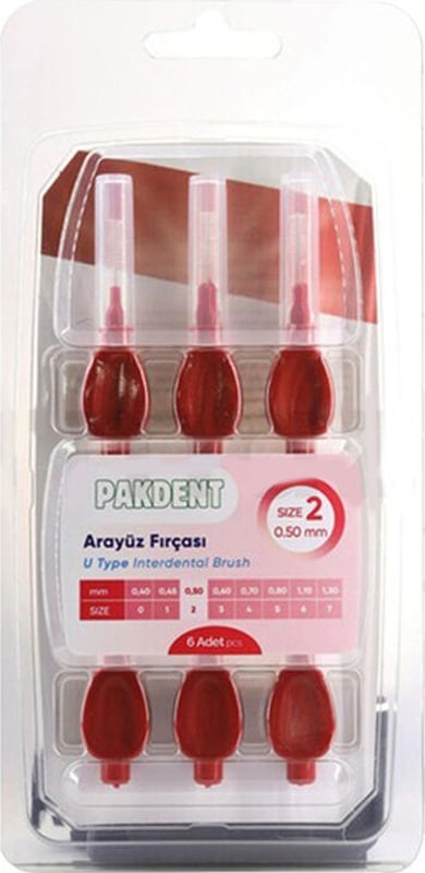 Pakdent Arayüz Fırçası U Tipi 0,50 Mm 6'lı Pembe