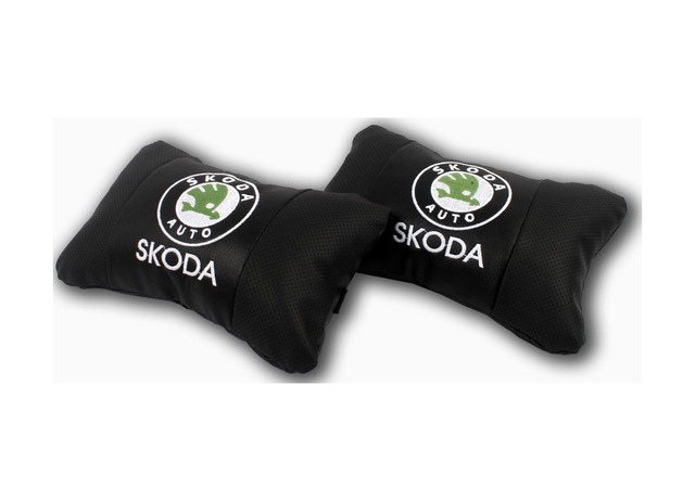 Skoda Araca Özel Nakışlı Oto Deri Boyun Yastığı
