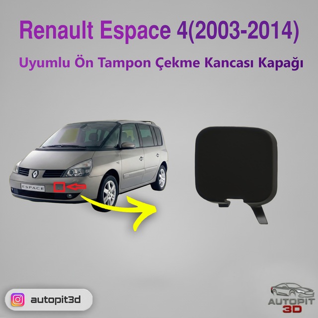 Renault Espace 4 2003-2014 Uyumlu Ön Tampon Çeki Demiri Kapağı