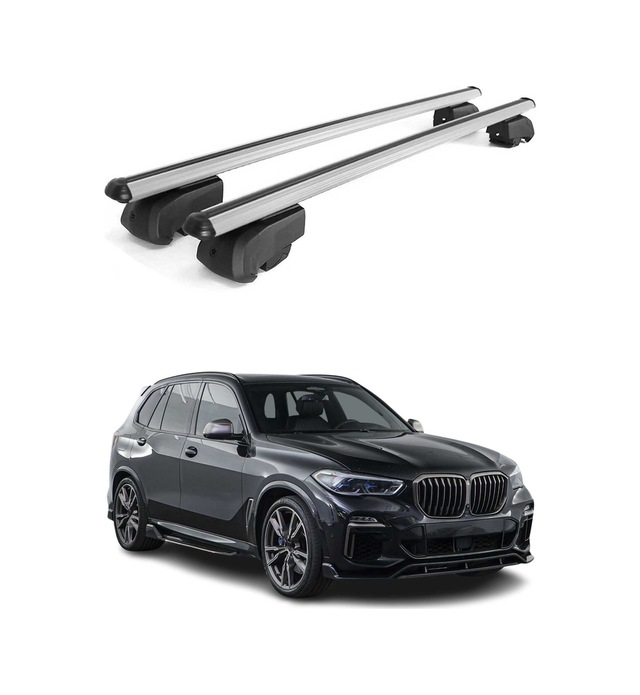 Bmw X5 G05 2019-2027 Arası Uyumlu Port Bagaj Taşıyıcı Ara Atkı Alüminyum Gümüş 2 Parça