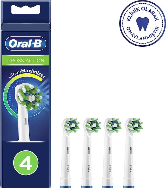 Oral-B Cross Action Clean&Maximiser Şarjlı Diş Fırçası Yedek Başlığı 4'lü