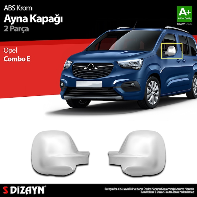 S-dizayn Opel Combo E Abs Krom Ayna Kapağı 2 Prç 2019 Üzeri