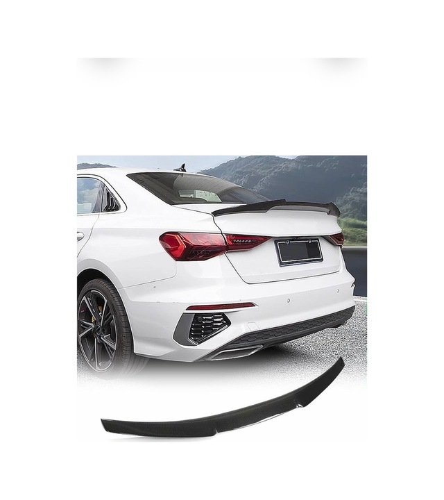 Audi A3 2021+ Bagaj Üstü Karbon Görünüm Spoiler Yarasa Model İthal A3 8y Uyumlu