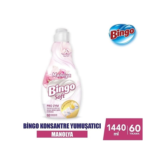 Bingo Soft Konsantre Çamaşır Yumuşatıcısı Manolya Bahçesi 1440 ML