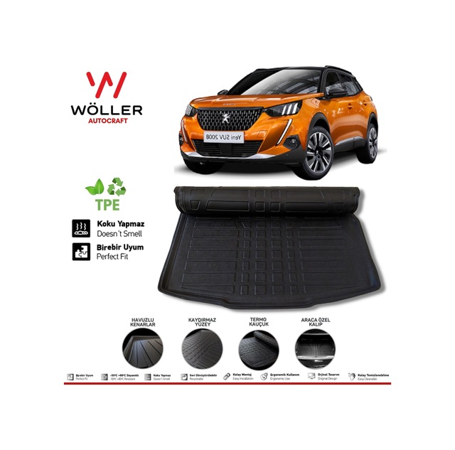 Peugeot 2008 Bagaj Havuzu 2019 Sonrası 3D Wöller Ultraflex