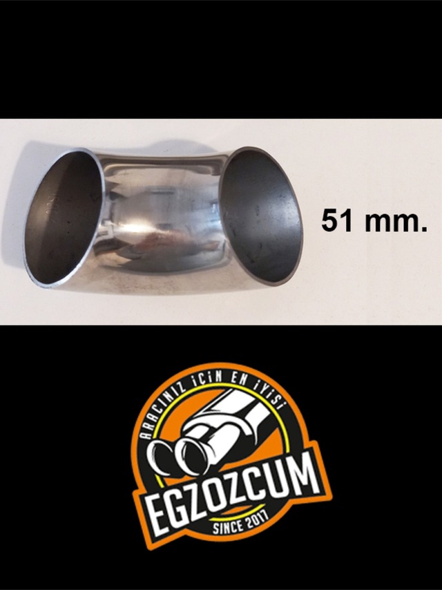 Paslanmaz Krom Dirsek Boru 51 Mm. 1 Adet