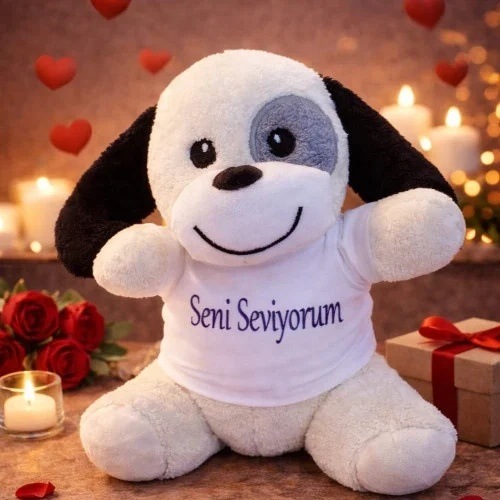 Lb Toptan Seni Seviyorum Tişörtlü Sevimli Peluş Köpek