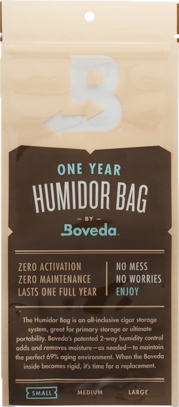 Boveda 1 Yıllık Küçük Boy Puro Poşeti Humidor