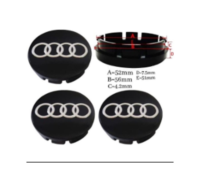 Audi 52 56 Mm Siyah Jant Kapağı3a 3d 3abs